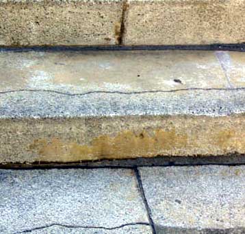 Cracks and gaps in steps that lead to leaks and movement